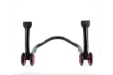 Béquille de stand arrière BIHR Home Track supports en "L" noir mat roues rose