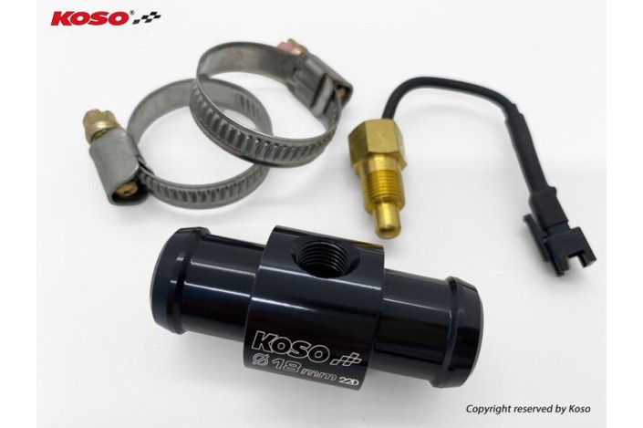 Adaptateur de sonde de température d'eau Koso pour durite Ø18mm