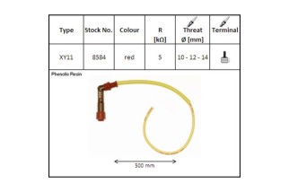 Faisceau d'allumage LY11 coudé 102° pour Bobine sans olive - cable 50cm NGK