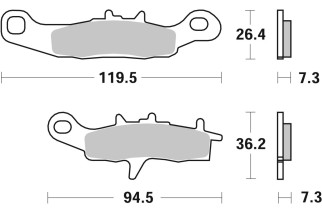 BRAKE PAD SINT/CAR OFF