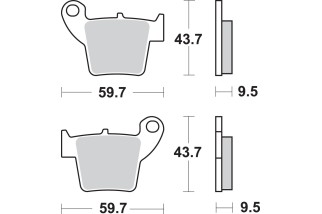 BRAKE PAD SINT/CAR OFF