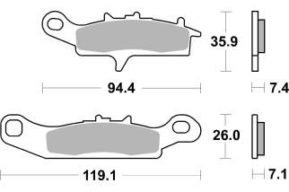 BRAKE PAD SINT/CAR OFF