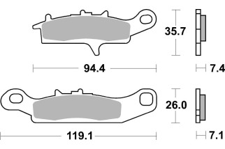 BRAKE PAD SINT/CAR OFF