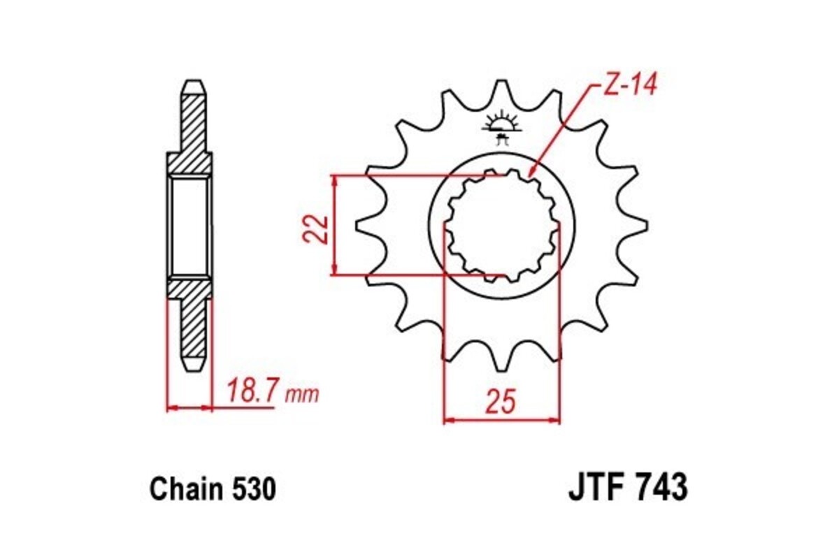 Pignon JT SPROCKETS acier standard 743 - 530
