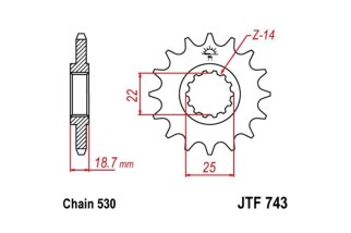 Pignon JT SPROCKETS acier standard 743 - 530