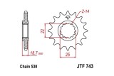 Pignon JT SPROCKETS acier standard 743 - 530