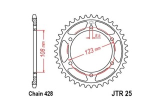 Couronne JT SPROCKETS acier standard 25 - 428