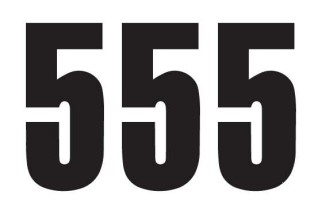 NUMBER 5 13X7CM BK