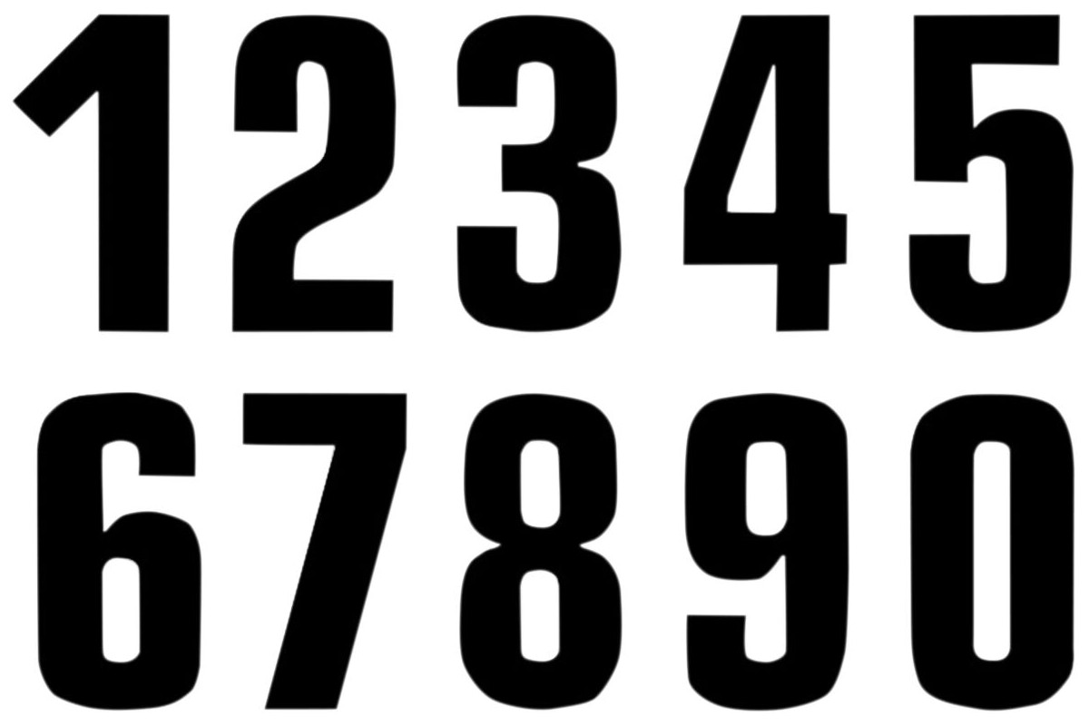 NUMBER 0 16X7.5CM BK