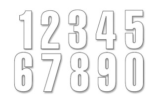 NUMBERS 0-9 13X7CM WH