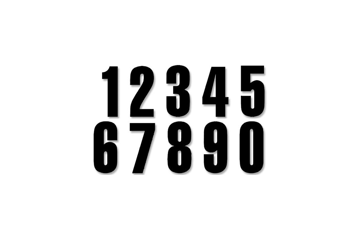 NUMBERS 0-9 13X7CM BK