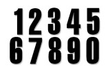 NUMBERS 0-9 13X7CM BK