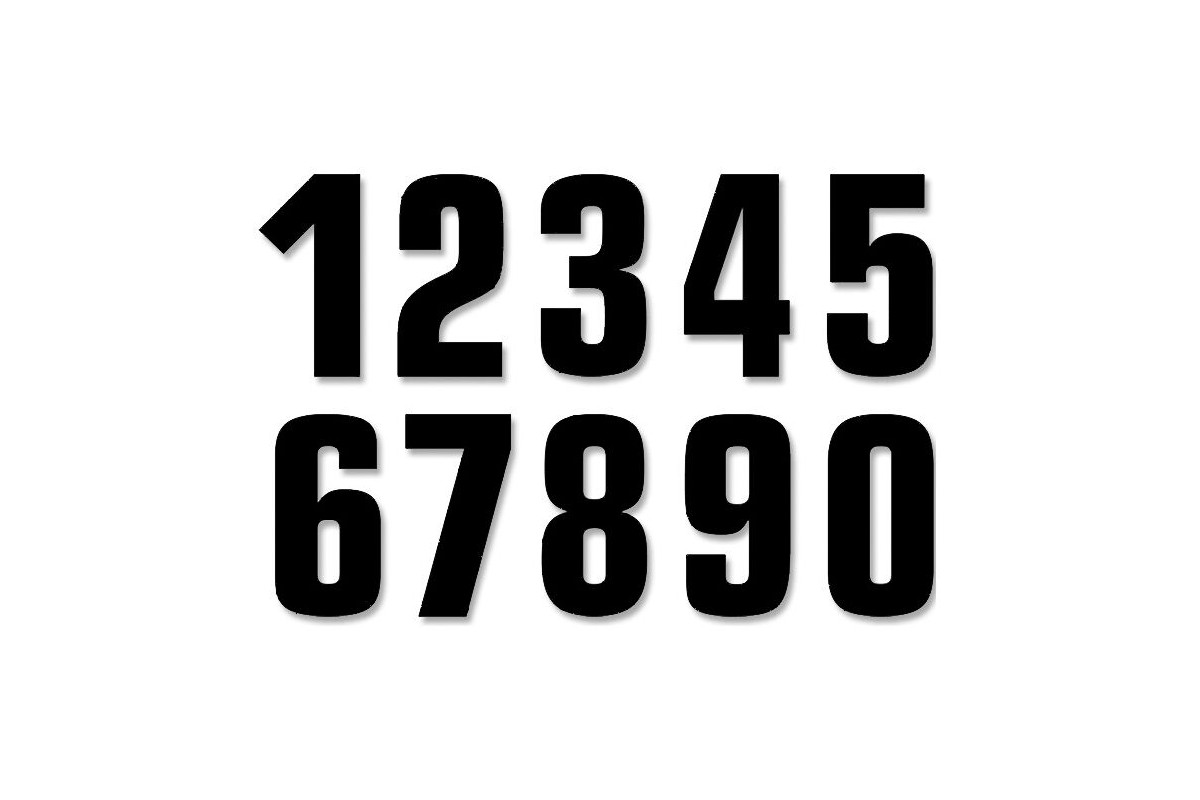 NUMBERS 0-9 16X7CM BK