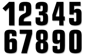 NUMBERS 0-9 16X7CM BK