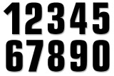 NUMBERS 0-9 16X7CM BK