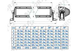 20" Barre LED combo - 2 rangées de LED 10840 Lumen - Portée: 600m