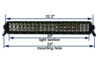 Barre LED 20" hybride 7014 lm - Puissante & compacte 4x4/SSV