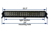 Barre LED 20" hybride 7014 lm - Puissante & compacte 4x4/SSV