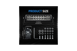 10" Barre LED hybride 9520 Lumen - Portée: 421m