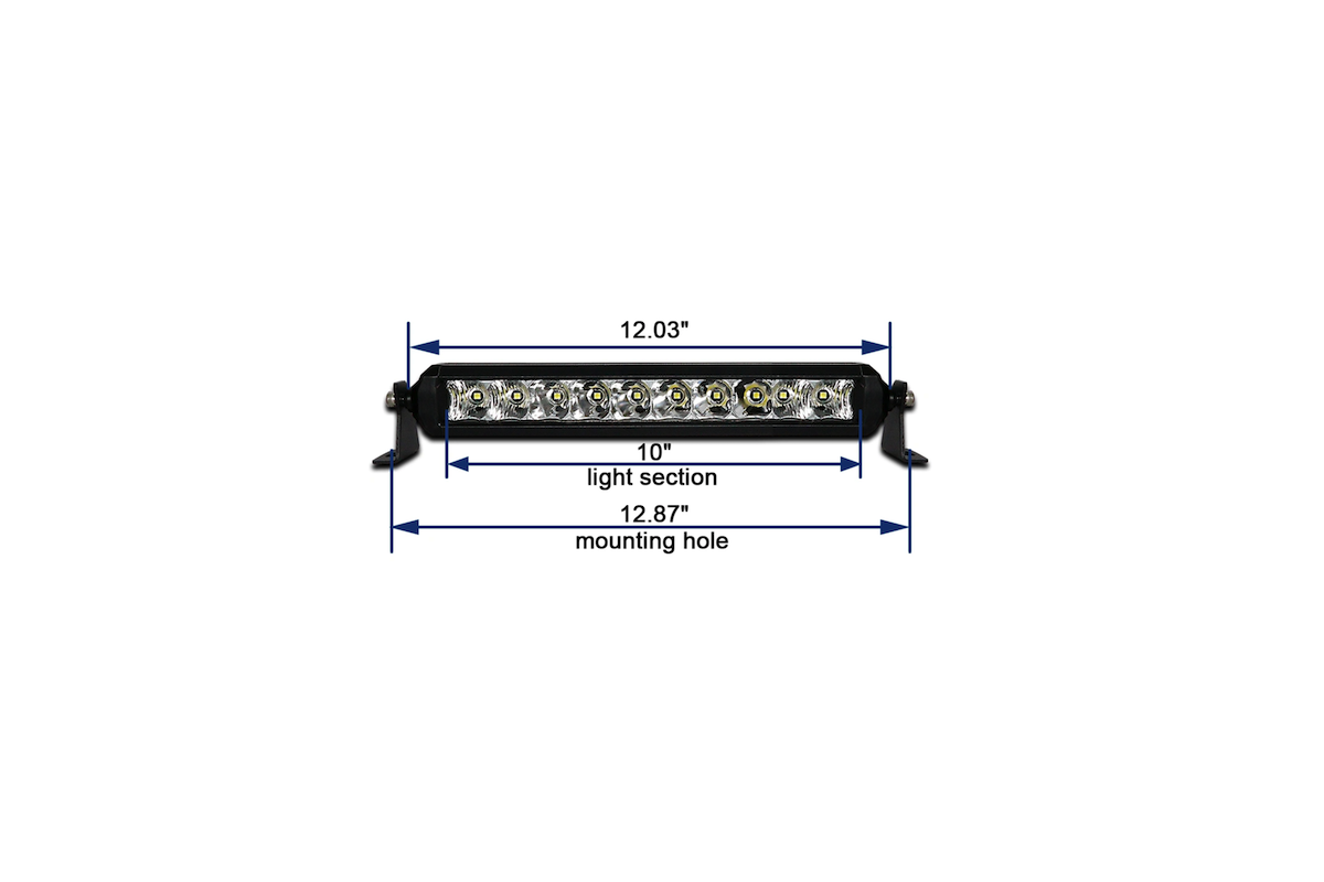 10" Barre LED hybride 30,36 cm - 4760 Lumen - Portée: 402m