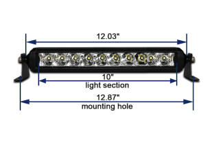 10" Barre LED hybride 30,36 cm - 4760 Lumen - Portée: 402m