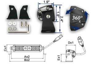 10" Barre LED hybride 30,36 cm - 4760 Lumen - Portée: 402m