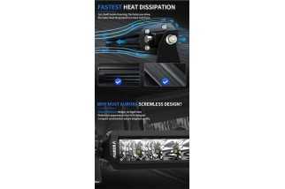 Barre LED hybride 20" – 9520 lm – portée 554 m tout-terrain