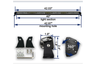 40" Barre LED hybride 106,56 cm - 19040 Lumen - Portée: 639m