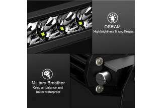 6" Barre LED hybride 20,2 cm - 2856 Lumen - Portée: 273m