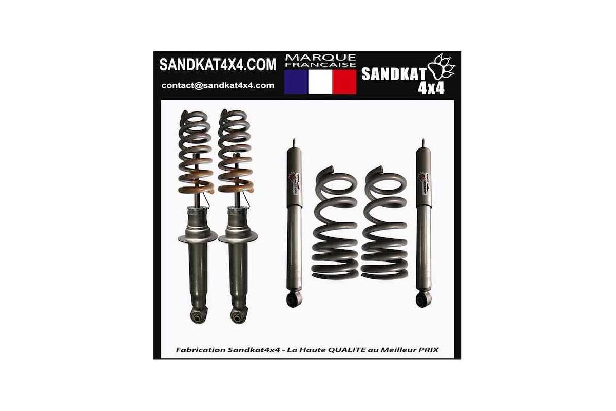 Kit Suspension Rehausse env. 5 cm - Mitsubishi Pajero Long Diesel 2000+ - Charge +65kg/+100kg