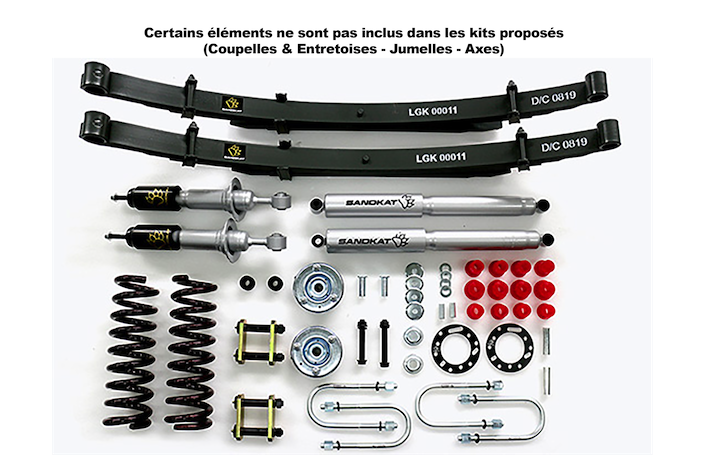 Kit Suspension Rehausse env. 5 cm - Pickup Nissan Navara D23/NP300 - Charge +50kg/+300kg