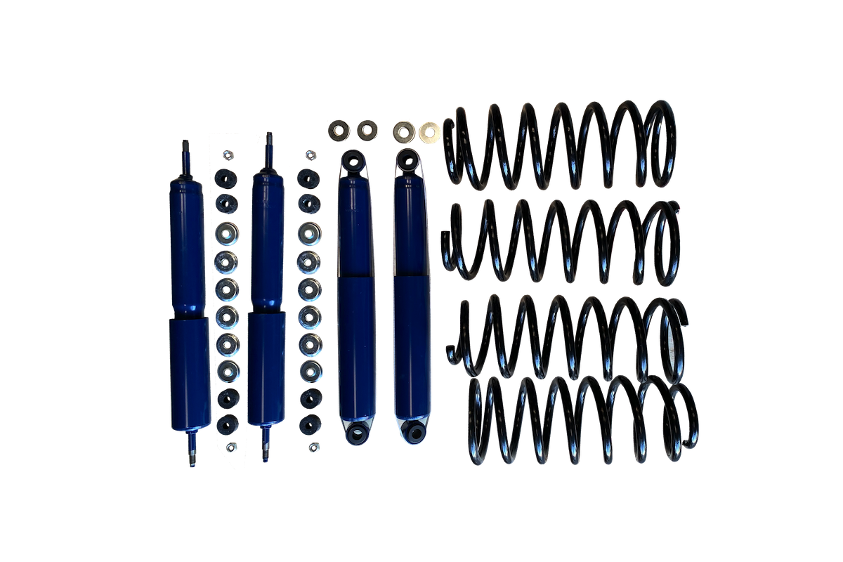 Kit Suspension Dark Blue - Rehausse env. 5 cm - Nissan Patrol Y61 court - Charge +45kg/+100kg