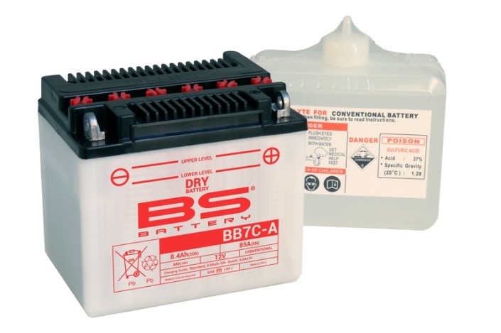 Batterie BS BATTERY Haute-performance avec pack acide - BB7C-A