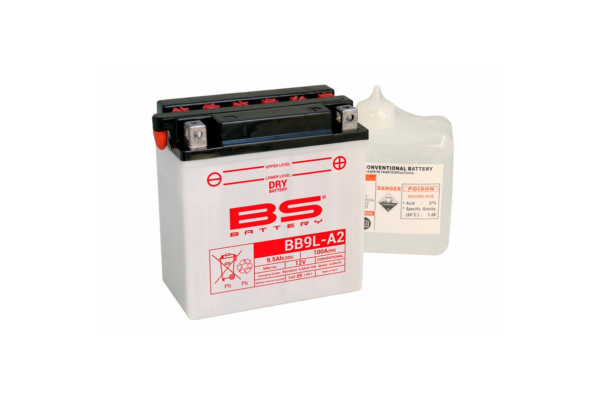 Batterie BS BATTERY Haute-performance avec pack acide - BB9L-A2