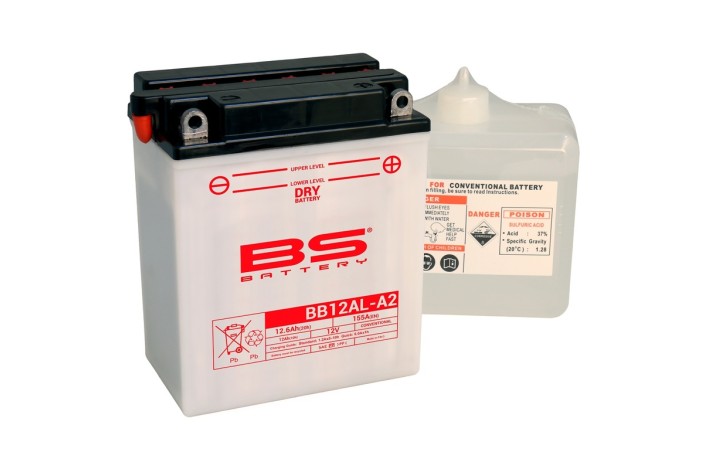 Batterie BS BATTERY Haute-performance avec pack acide - BB12AL-A2