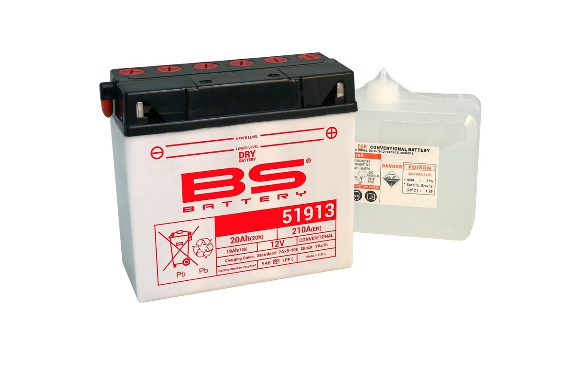 Batterie BS BATTERY conventionnelle avec pack acide - 51913 (12C16A-3A)