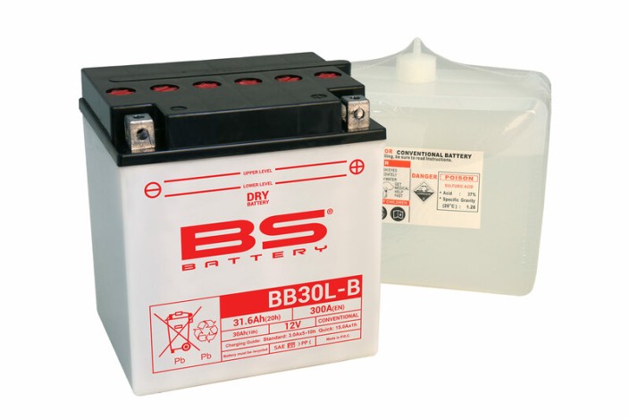 Batterie BS BATTERY Haute-performance avec pack acide - BB30L-B