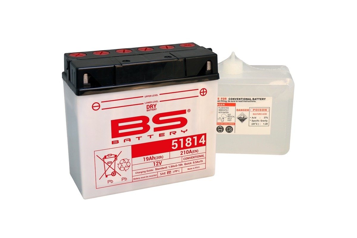 Batterie BS BATTERY conventionnelle avec pack acide - 51814 (12C16A-3B)