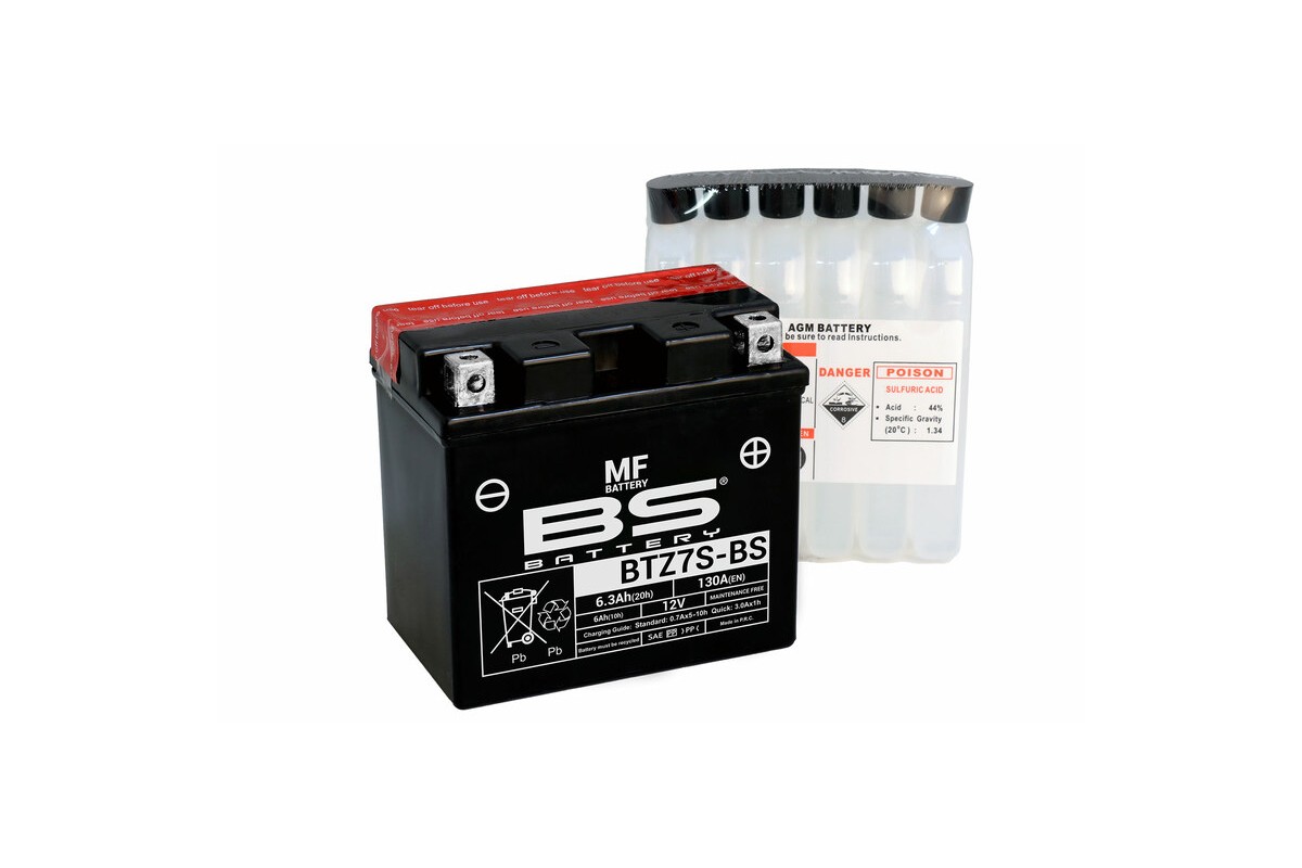 Batterie BS BATTERY sans entretien avec pack acide - BTZ7S-BS