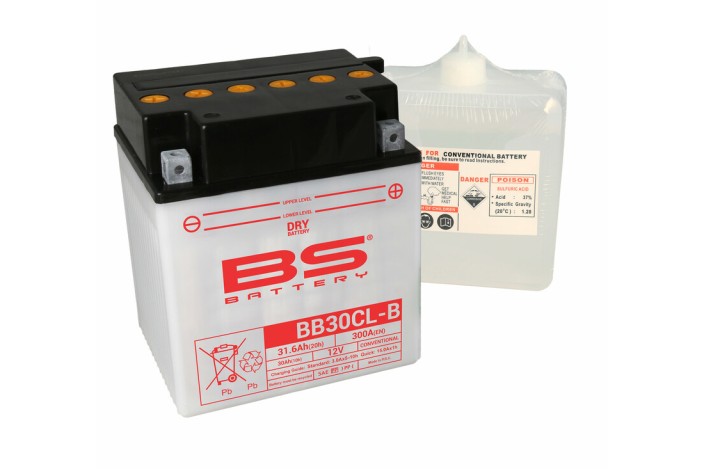 Batterie BS BATTERY Haute-performance avec pack acide - BB30CL-B