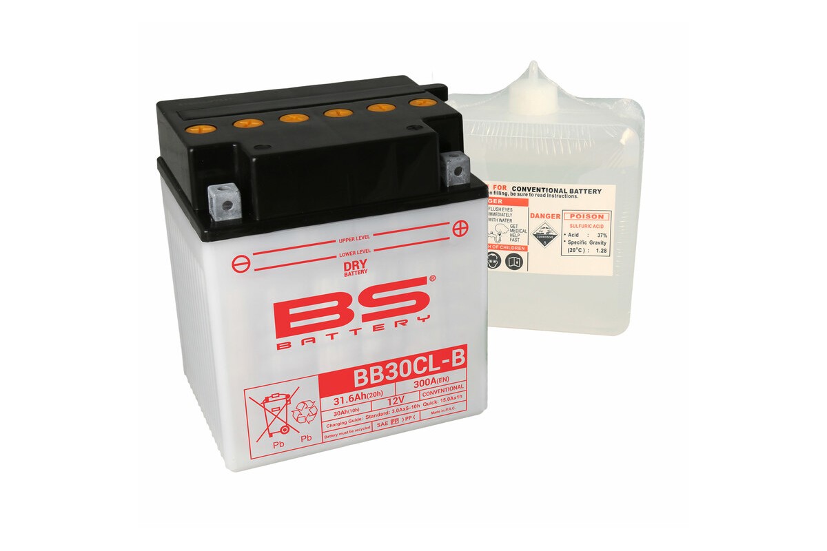 Batterie BS BATTERY Haute-performance avec pack acide - BB30CL-B