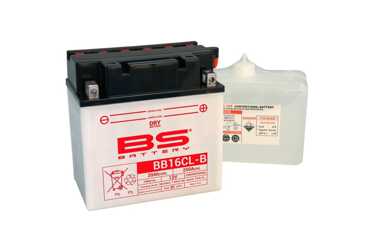 Batterie BS BATTERY Haute-performance avec pack acide - BB16CL-B