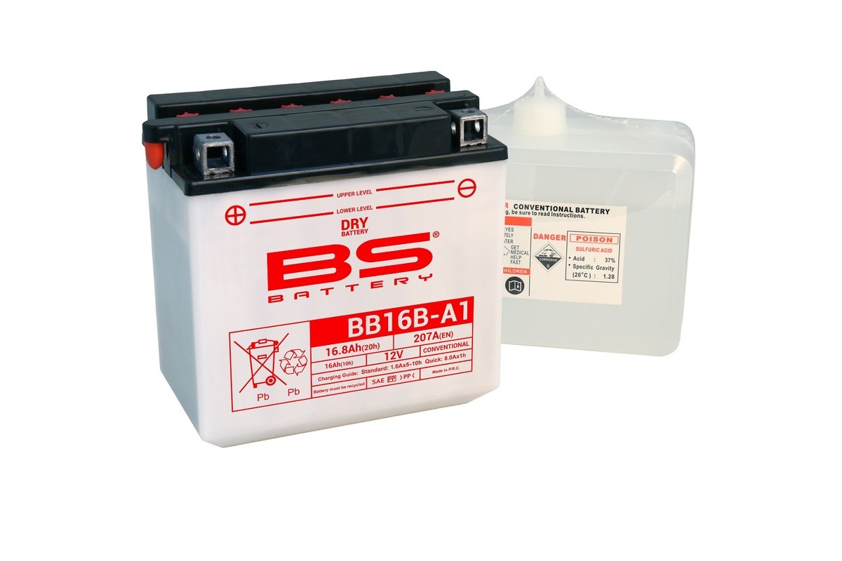 Batterie BS BATTERY Haute-performance avec pack acide - BB16B-A1