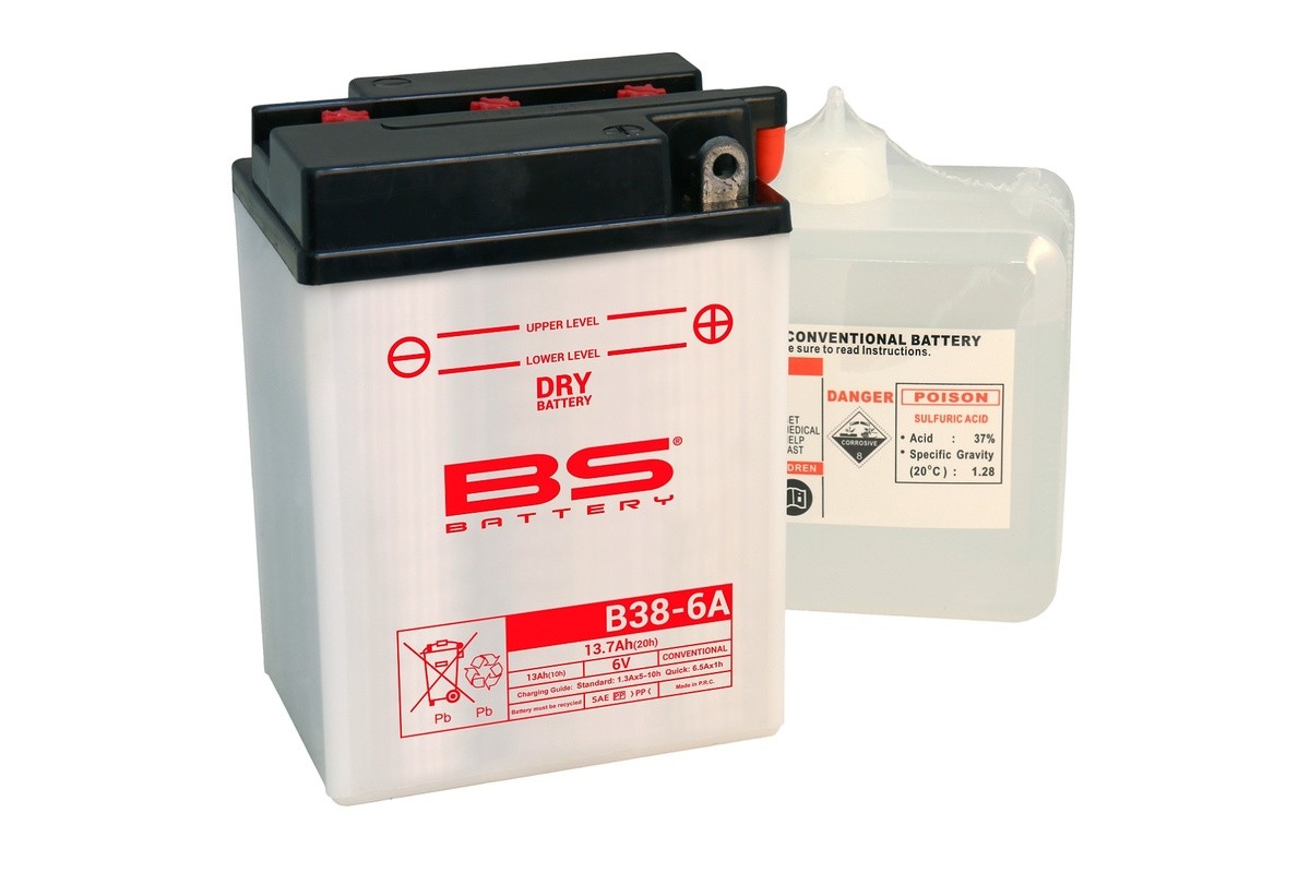 Batterie BS BATTERY conventionnelle avec pack acide - B38-6A