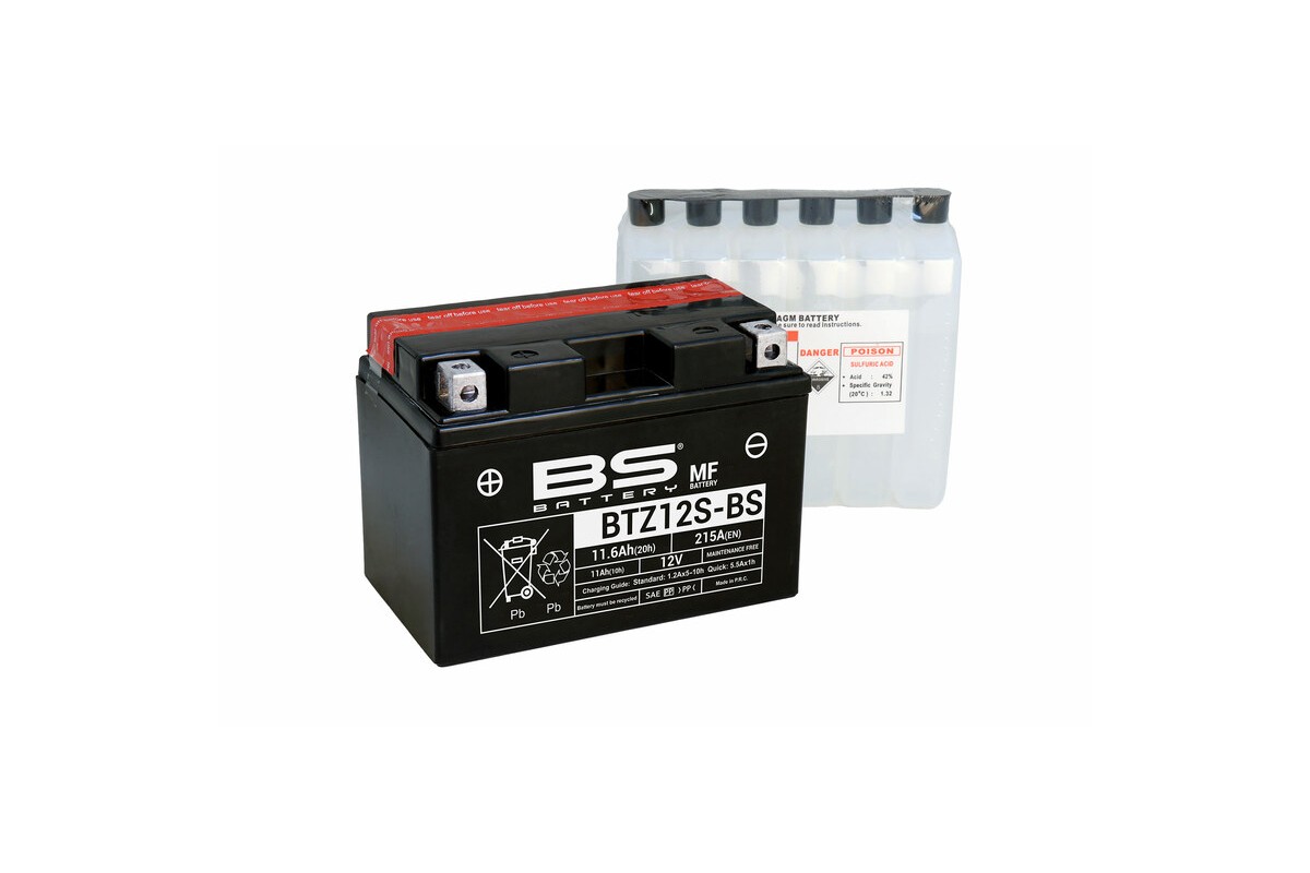 Batterie BS BATTERY sans entretien avec pack acide - BTZ12S-BS