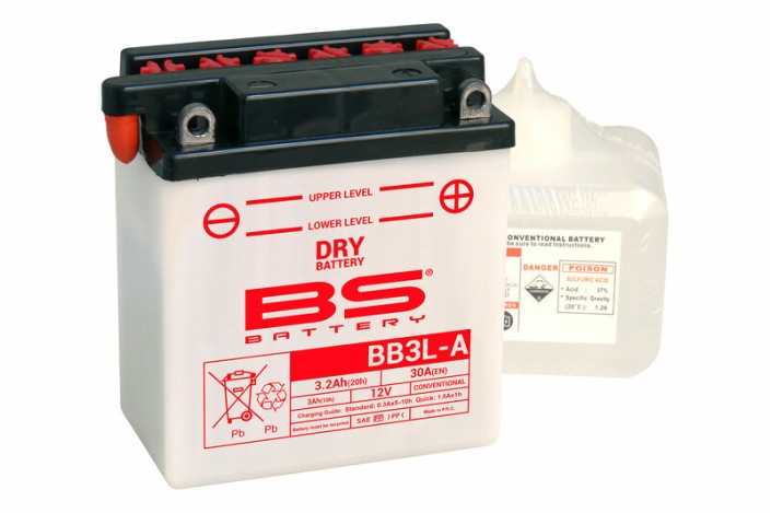 Batterie BS BATTERY Haute-performance avec pack acide - BB3L-A