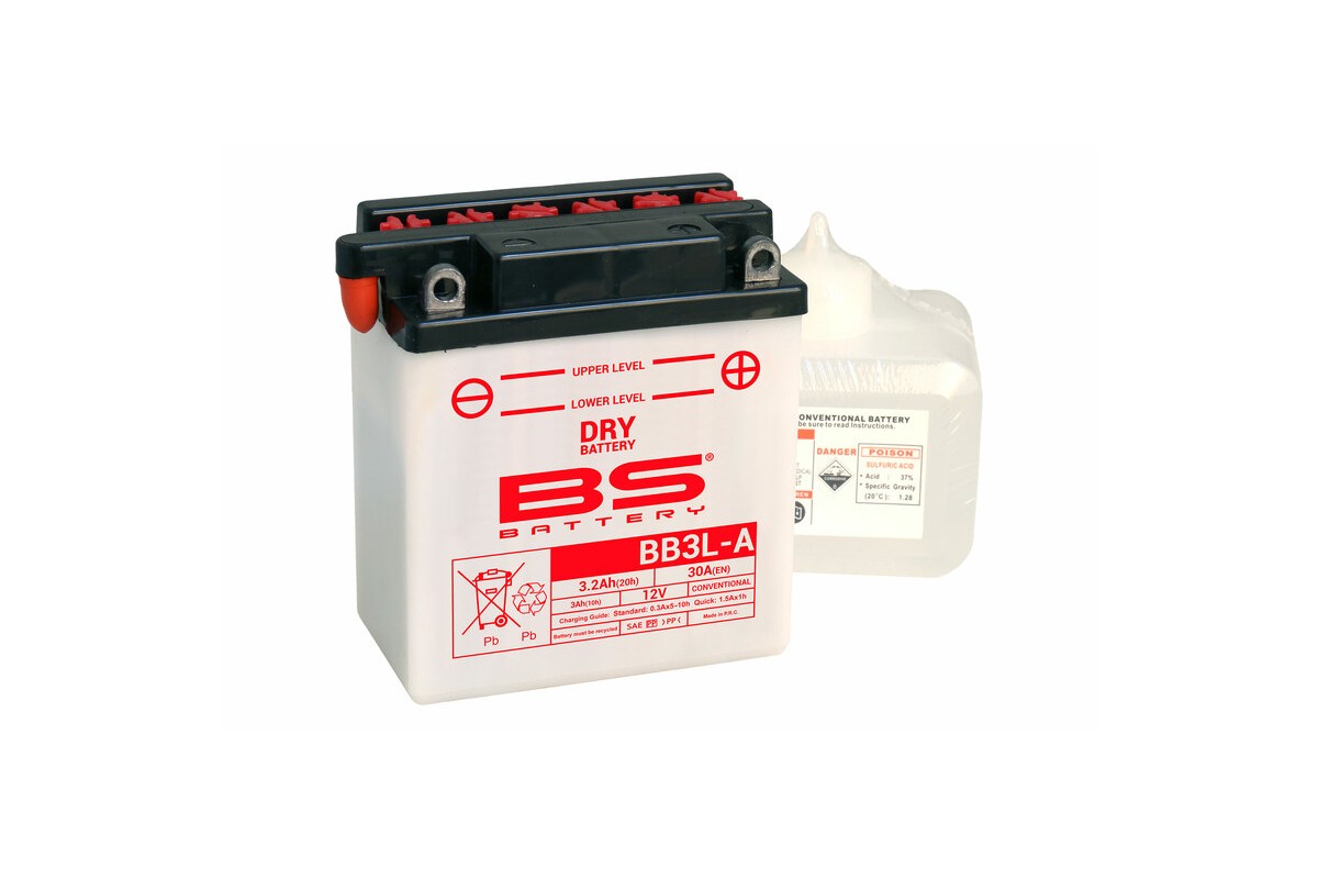 Batterie BS BATTERY Haute-performance avec pack acide - BB3L-A