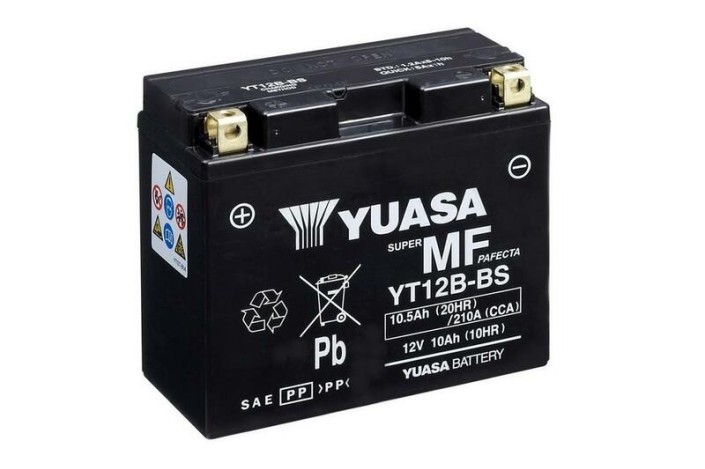 Batterie YUASA sans entretien avec pack acide - YT12B-BS