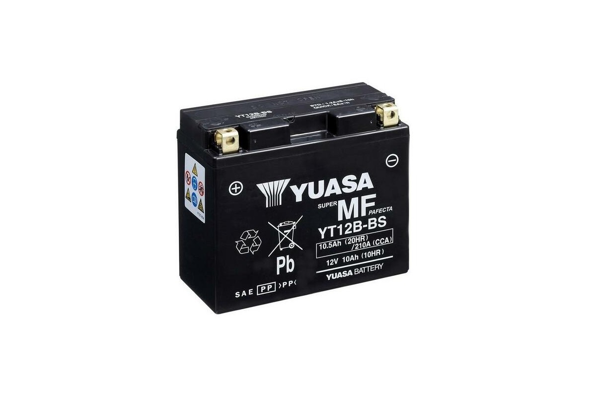 Batterie YUASA sans entretien avec pack acide - YT12B-BS