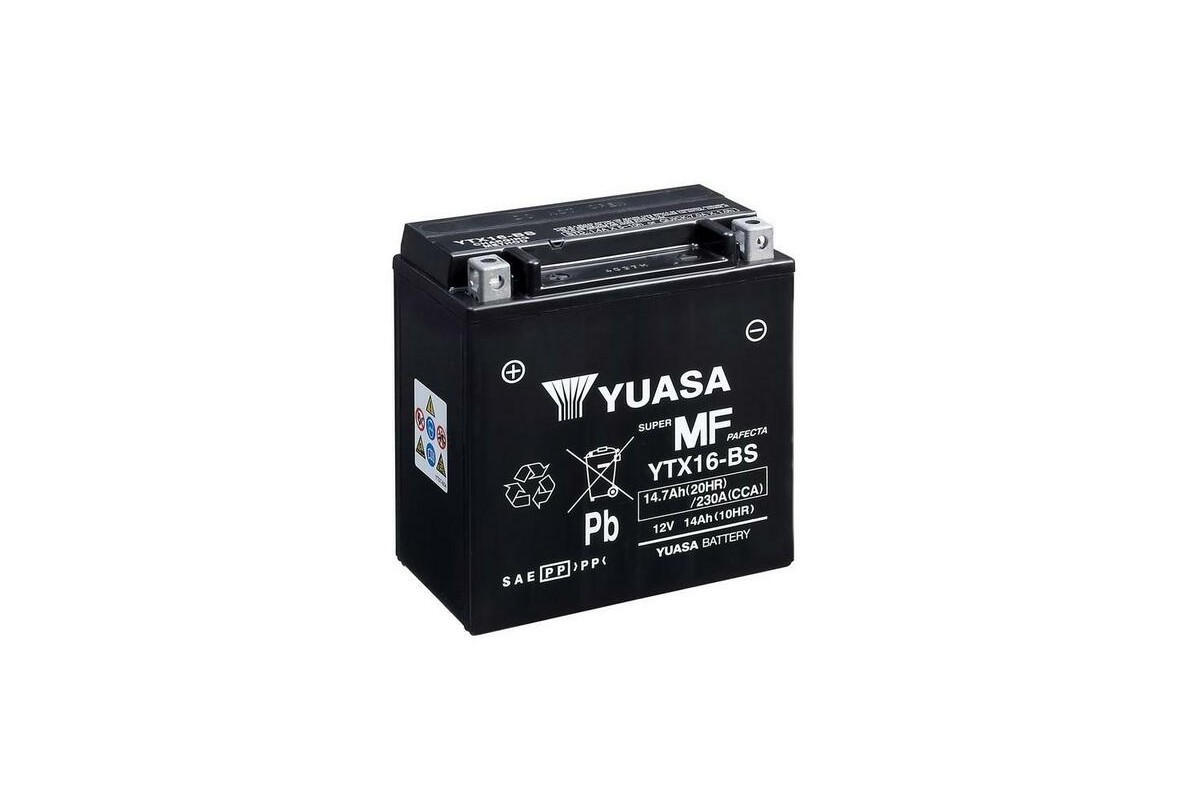 Batterie YUASA sans entretien avec pack acide - YTX16-BS